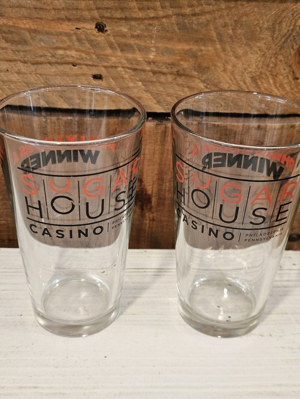 Set Of 2 Sugar House Casino Pint Glasses Philadelphia, PA